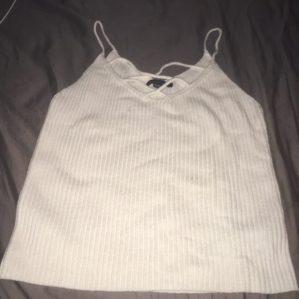 Sweater Knit Criss-Crossed AEO Tank